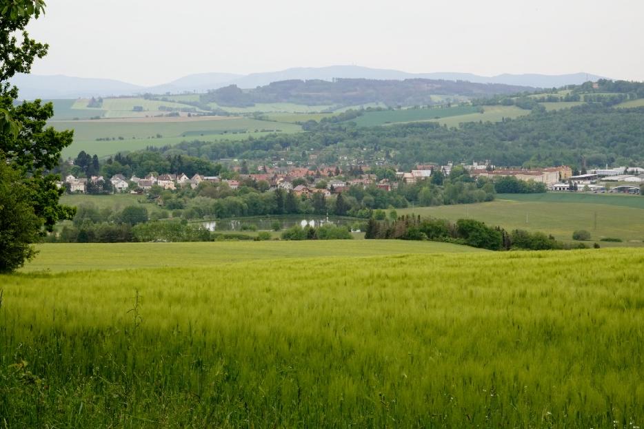 Pohled z Baldova na Domažlice, foto Jane Fainová, 2020